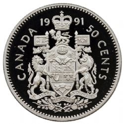 50-CENT -  1991 50-CENTS (PR) -  1991 CANADIAN COINS