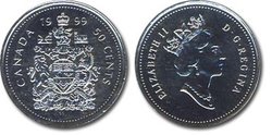 50-CENT -  1999 50-CENT - PROOF-LIKE (PL) -  1999 CANADIAN COINS