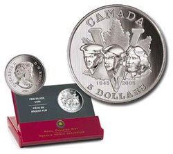 60TH ANNIVERSARY OF THE END OF THE SECOND WORLD WAR -  2005 CANADIAN COINS