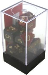 7 DICE, BLACK AND RED WITH GOLD -  GEMINI