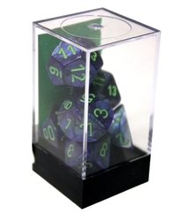 7 DICE, DARK BLUE WITH GREEN -  LUSTROUS