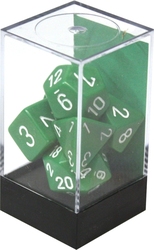 7 DICE, GREEN WITH WHITE