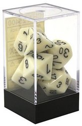 7 DICE, IVORY WITH BLACK -  OPAQUE
