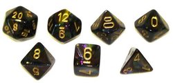 7 DICE, LUSTROUS POLY, SHADOW SET