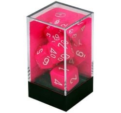 7 DICE, PINK / WHITE -  OPAQUE