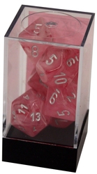 7 DICE, PINK WITH SILVER -  GHOSTLY GLOW