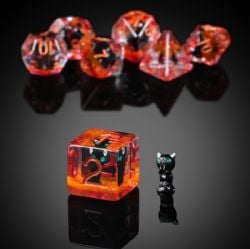 7 DICE, RESIN DICE SET, BLACK CAT