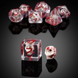 7 DICE, RESIN DICE SET, BLOODY SKULL