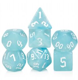 7 DICE, RESIN DICE SET, GLACIER