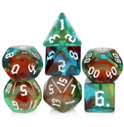 7 DICE, RESIN DICE SET, PSYCHEDELIC