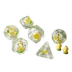 7 DICE, RESIN DICE SET, TRANSPARENT WITH PLATYPUS