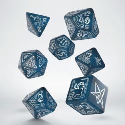 7 DICE RPG SET -  7 DICE, ABYSSAL/WHITE -  CALL OF CTHULHU Q-WORKSHOP