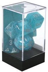 7 DICE RPG SET -  7 DICE, AQUA WITH SILVER -  CIRRUS CHX