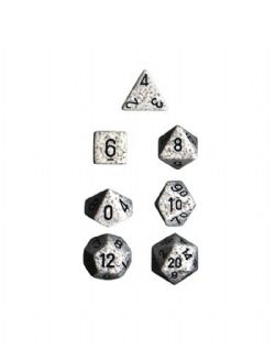 7 DICE RPG SET -  7 DICE, ARCTIC CAMO -  SPECKLED CHX