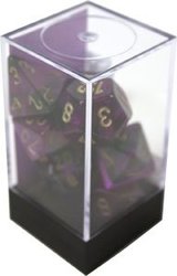 7 DICE RPG SET -  7 DICE, BLACK AND PURPLE WITH GOLD -  GEMINI CHX