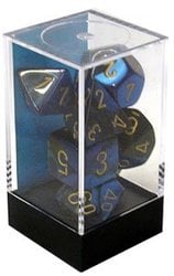 7 DICE RPG SET -  7 DICE, BLACK-BLUE/GOLD -  GEMINI CHX