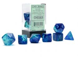 7 DICE RPG SET -  7 DICE, BLUE/BLUE AND LIGHT BLUE CHX