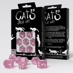 7 DICE RPG SET -  7 DICE, CATS - DAISY -  CATS Q-WORKSHOP