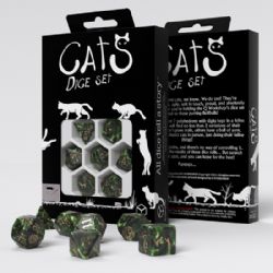 7 DICE RPG SET -  7 DICE, CATS - PIXEL (7) -  CATS Q-WORKSHOP