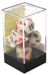 7 DICE RPG SET -  7 DICE, CIRCUS WITH BLACK -  FESTIVE CHX