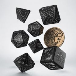 7 DICE RPG SET -  7 DICE, GERALT, SILVER SWORD -  THE WITCHER Q-WORKSHOP