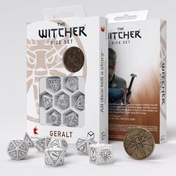 7 DICE RPG SET -  7 DICE, GERALT, THE WHITE WOLF -  THE WITCHER Q-WORKSHOP