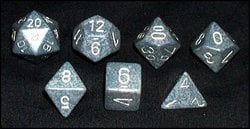 7 DICE RPG SET -  7 DICE, HI-TECH -  SPECKLED CHX