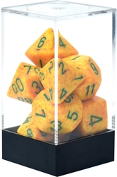 7 DICE RPG SET -  7 DICE, LOTUS -  SPECKLED CHX