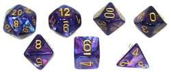 7 DICE RPG SET -  7 DICE, LUSTROUS POLY, PURPLE SET -  LUSTROUS CHX