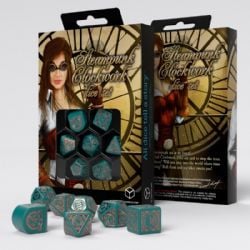 7 DICE RPG SET -  7 DICE, NAUTICAL APPARATUS -  STEAMPUNK CLOCKWORK Q-WORKSHOP