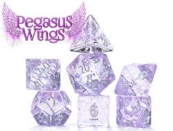 7 DICE RPG SET -  7 DICE, PEGASUS WINGS -  HOLOGRAPHIC DICE