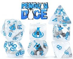 7 DICE RPG SET -  7 DICE, PENGUIN -  INCLUSION DICE