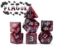 7 DICE RPG SET -  7 DICE, PLAGUE -  AETHER DICE