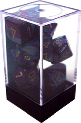 7 DICE RPG SET -  7 DICE, PURPLE/TEAL WITH GOLD NUMBERS -  GEMINI CHX