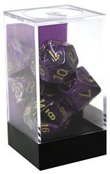 7 DICE RPG SET -  7 DICE, PURPLE WITH GOLD -  VORTEX CHX