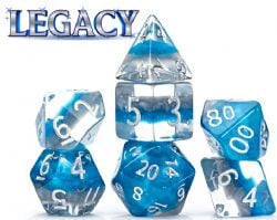 7 DICE RPG SET -  7 DICE, ROYAL BLUE INHERITANCE SILVER -  ECLIPSE DICE