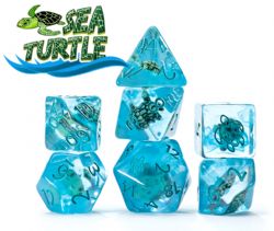 7 DICE RPG SET -  7 DICE, SEA TURTLE -  INCLUSION DICE