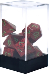 7 DICE RPG SET -  7 DICE, STRAWBERRY -  SPECKLED CHX