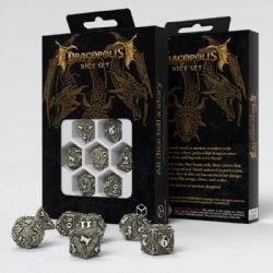 7 DICE RPG SET -  7 DICE, THE SCANDINAVIAN BLACKFANG -  DRACOPOLIS Q-WORKSHOP