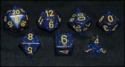 7 DICE RPG SET -  7 DICE, TWILIGHT -  SPECKLED CHX