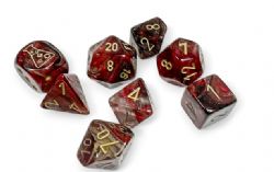 7 DICE RPG SET -  7-DIE SET POLYHEDRAL COSMOS/GOLD (WITH BONUS DIE) -  BOREALIS CHX