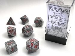 7 DICE RPG SET -  7 SPECKLED DICE SET - GRANITE