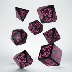 7 DICE RPG SET -  7TH EDITION BLACK & MAGENTA -  CALL OF CTHULHU Q-WORKSHOP