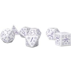 7 DICE RPG SET -  BLUE STAR LOTUS DICE SET (7) -  JAPANESE Q-WORKSHOP