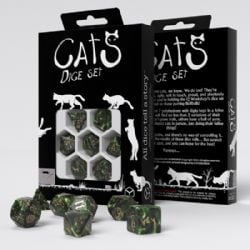 7 DICE RPG SET -  CATS DICE SET - PIXEL (7) -  CATS Q-WORKSHOP