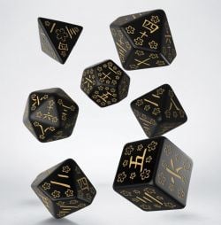 7 DICE RPG SET -  DEEP NIGHT FIREFLY DICE SET (7) -  JAPANESE Q-WORKSHOP