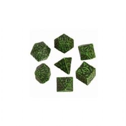 7 DICE RPG SET -  FOREST, BLACK AND GREEN -  FOREST Q-WORKSHOP