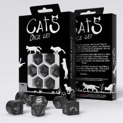 7 DICE RPG SET -  WAFFLE -  CATS Q-WORKSHOP