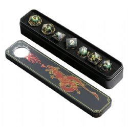 7 DICE, SHARP EDGE SET, GREEN DRAGON EYE