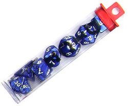 7 DICE TUBE, NAVY/WHITE, PEARLIZED
